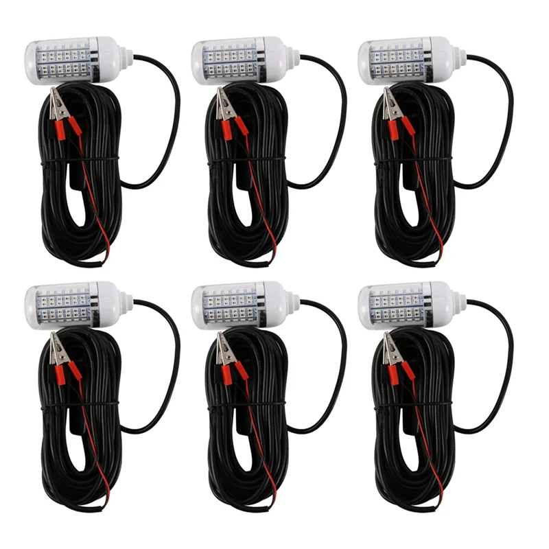 

6X 12V LED Green Underwater Submersible Night Fishing Light Crappie Shad Squid Boat Fishing Light-AT64