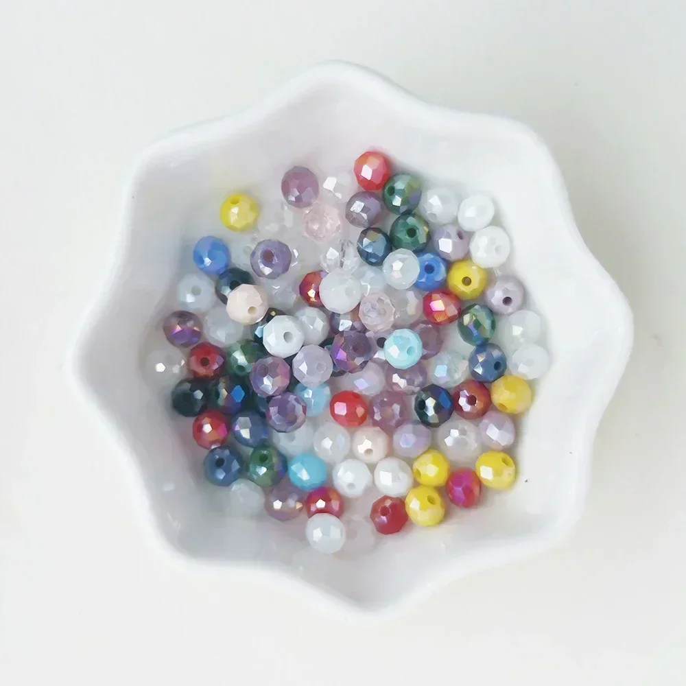 50pcs 4*6mm Rondell Austria Faceted Crystal Beads