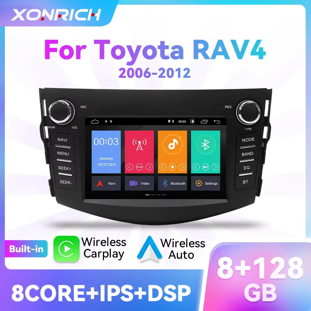 Wireless Carplay Car Radio Player For RAV4 2006 2007 2008 2009 2010 2011 2012 Android Autoradio Audio Video 128GB RDS IPS