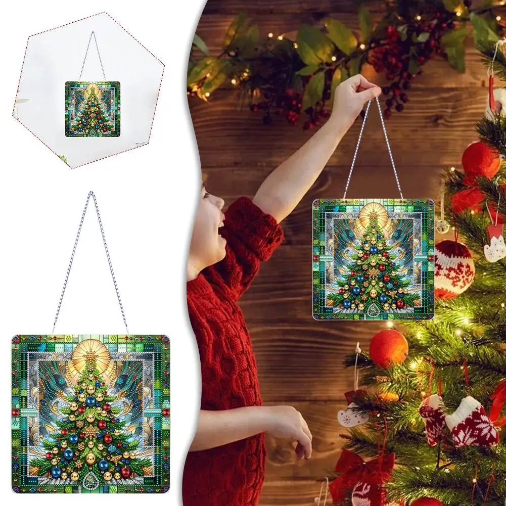 Diy acrílico diamante arte pintura grinalda kits parede especial casa em forma de face ornamento jardim duplo pendurado dang x3j2