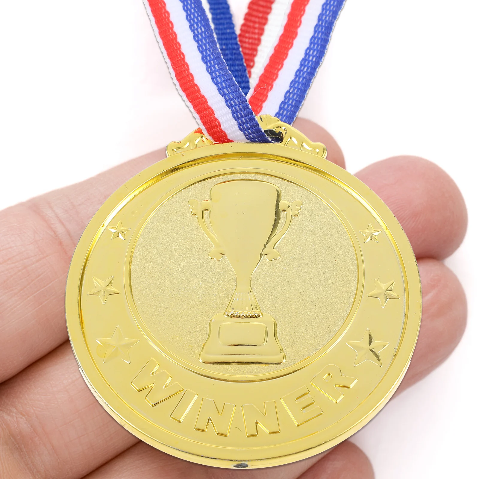 

6Pcs Award Medals Premium Plastic Small Size for Sports Day Competition Party Favor Medals for Awards Success Achievement