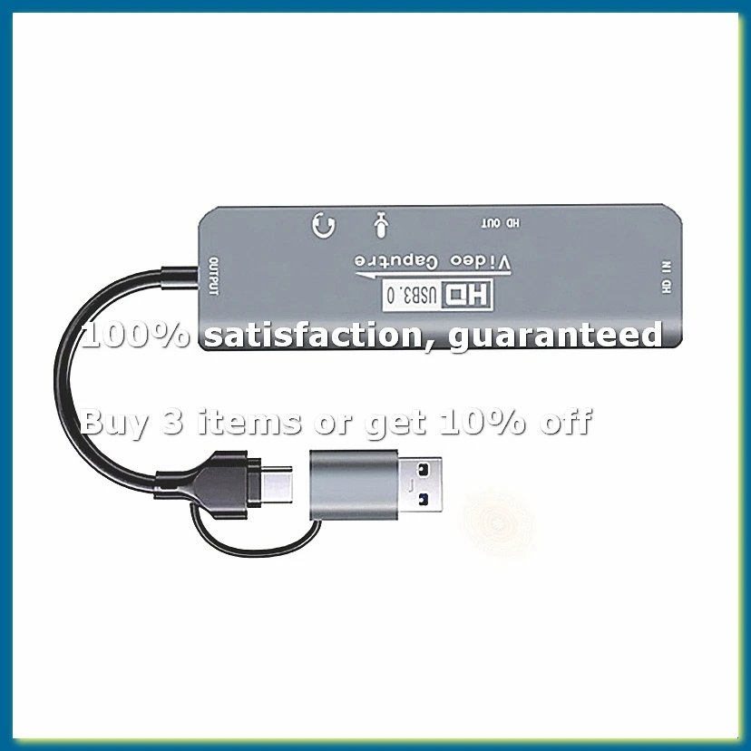 USB 3.0 Video Capture Card -Compatible to USB/Type-C Game Grabber Record MS2131 for Switch /5 Live Broadcast-WDL