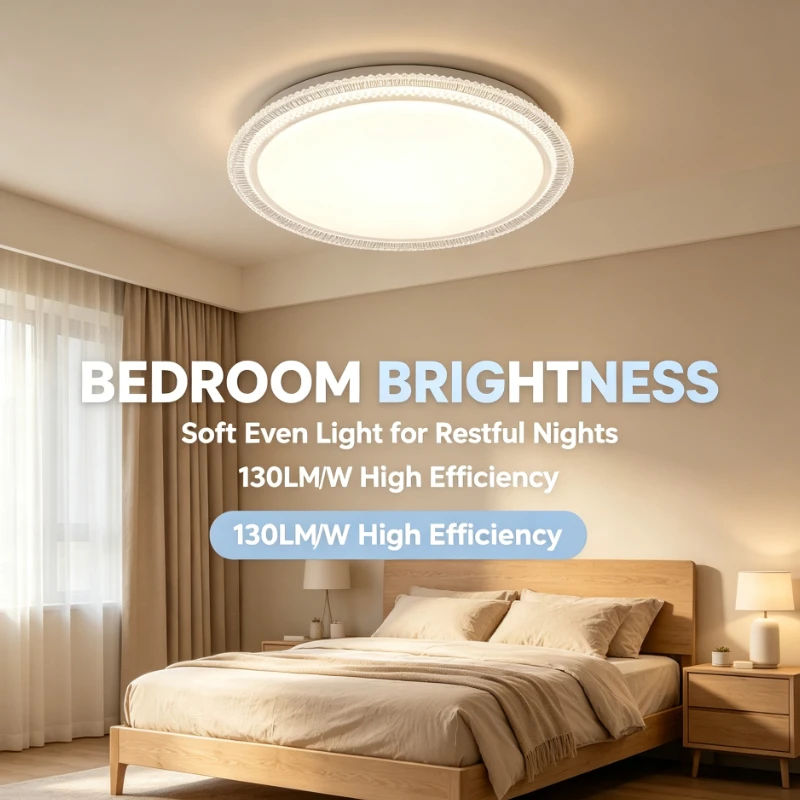 Ultra Bright LED Ceiling Light 72W 9000LM 100W 12000LM Split Acrylic Cover Anti Yellowing Shatterproof Easy Install