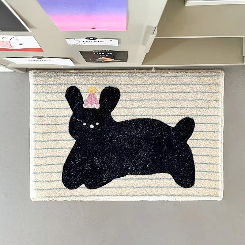 Thick Bathroom Mat Square Diatomaceous Earth Floor Rug Non Slip Rubber Bottom Super Absorbent for Toilet Entrance Hallway
