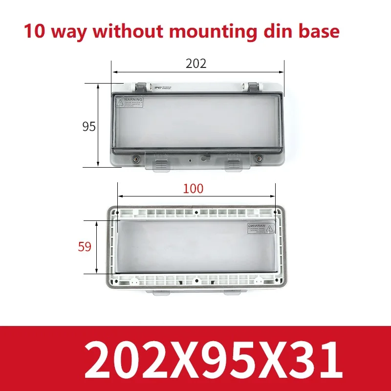 Waterdichte transparante raamafdekking IP67 ABS-kunststof voor buiten Juction Box Beschermende knopschakelaar zonder montage Din-basis