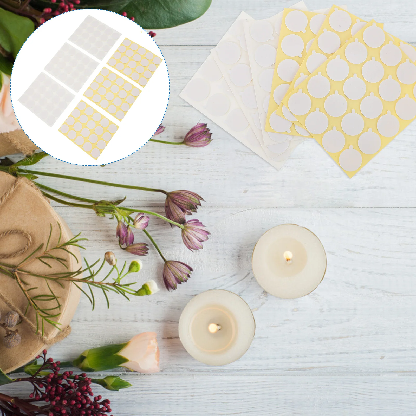 20pcs Candlewick Stickers Double-Sided Strong Adhesive For Making Wick Sticker Sealant Container Base Sticker