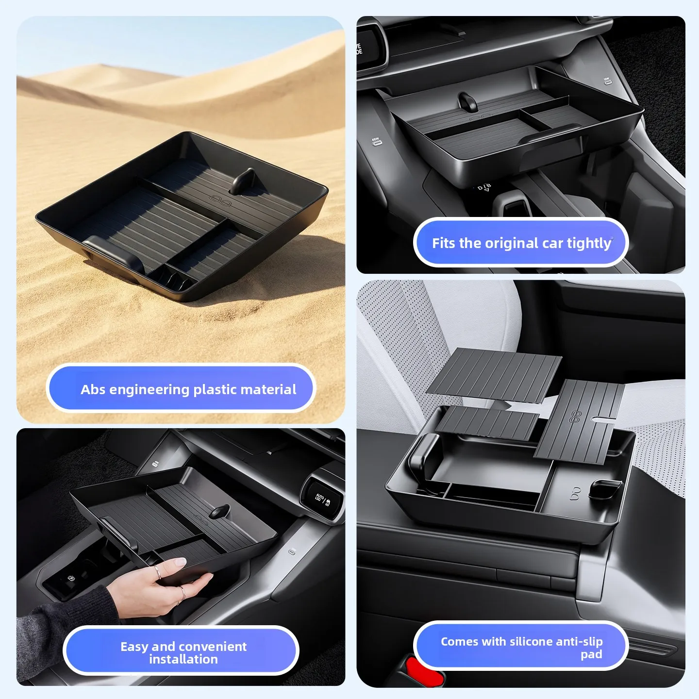 Mittelkonsolen-Organizer für Toyota RAV4 (6. Generation) 2026, Armlehnen-Zusatzstauraum mit Handyfach, ABS, Auto-Innenausstattung – Detail 5