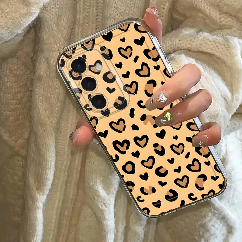 เคสโทรศัพท์ลายเสือดาวนุ่มนิ่มสำหรับ Samsung Galaxy A34 A35 A56 A25 A15 A14 A33 A55 A23 A73 A54 A36 A13 A26 A24