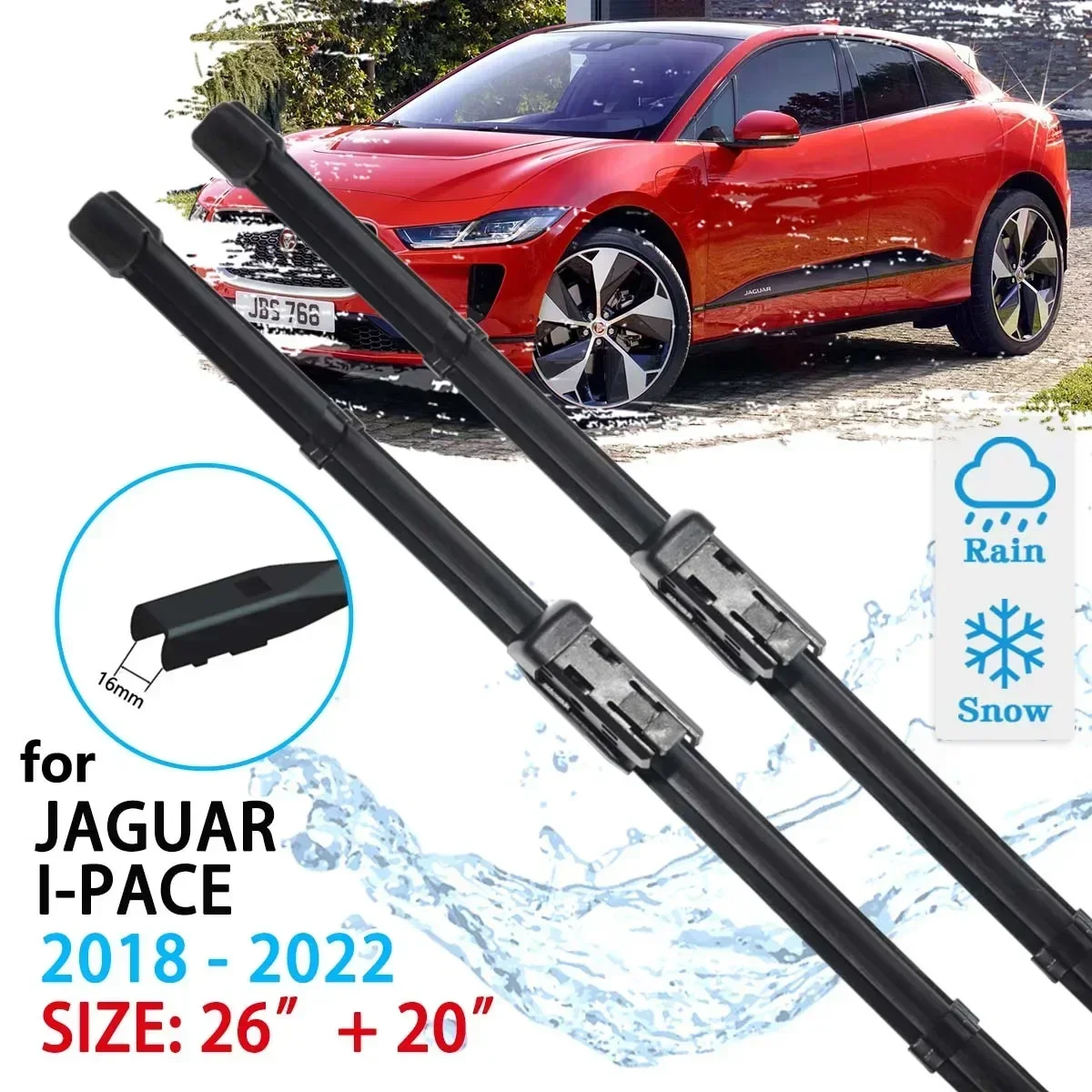 For Jaguar I-Pace IPace X590 2018 2020 2021 2022 Windscreen Windshield Accessories Windows Brushes Washer Car Front Wiper Blades