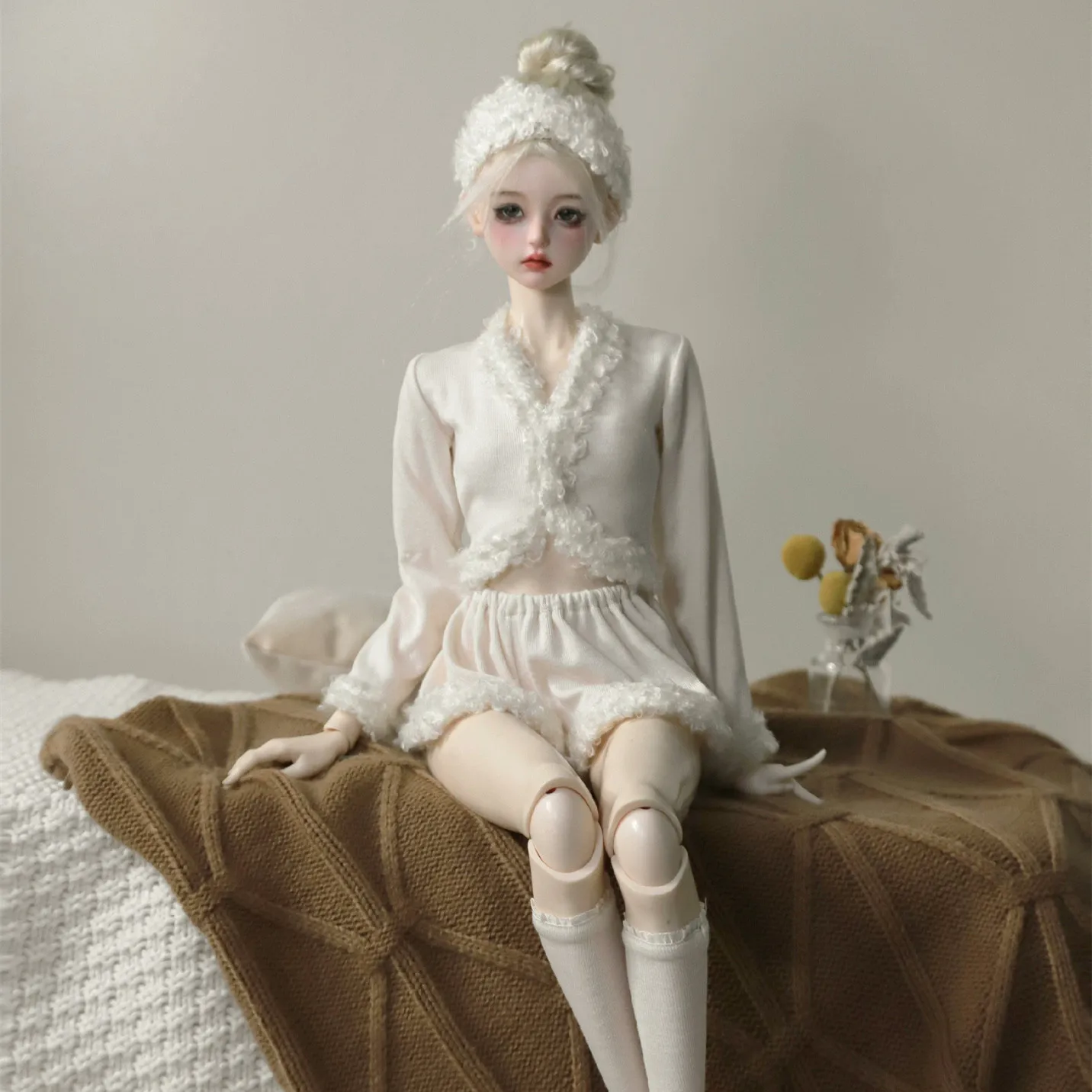 Moda 1/3 1/4 Vestiti per bambole BJD, top, pantaloncini, calzini, fascia per capelli