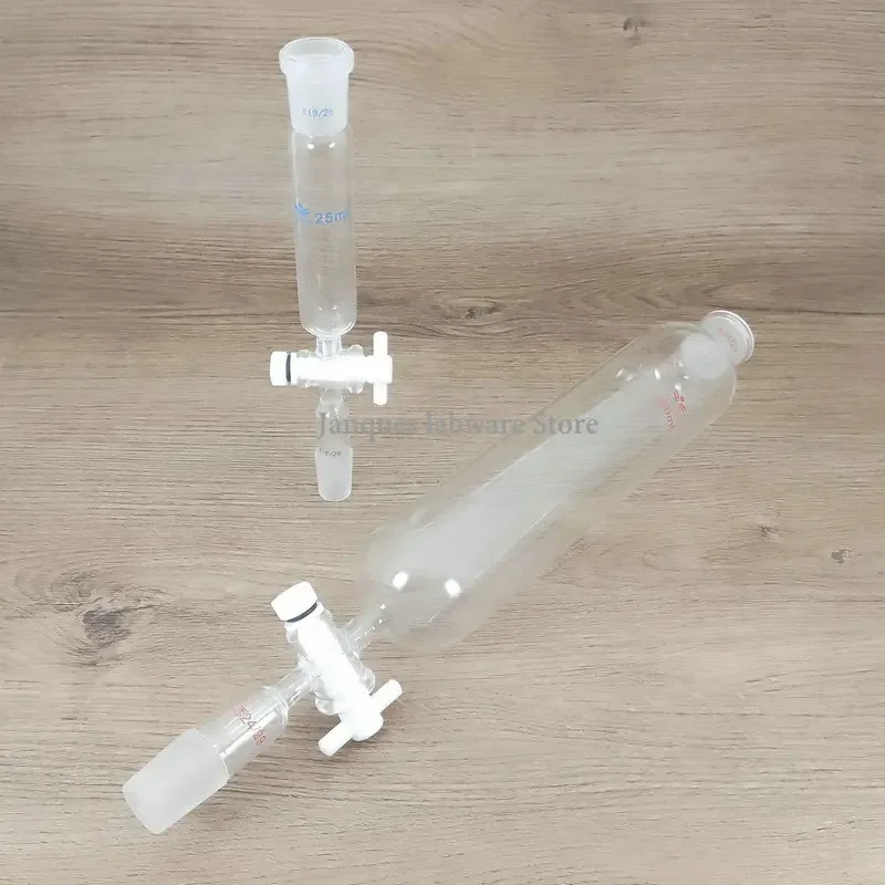 1pcs Laboratory 10/25/50/100/250/500/1000ml Borosilicate Glass Cylinder-shape Separatory Dropping Funnel with PTFE piston