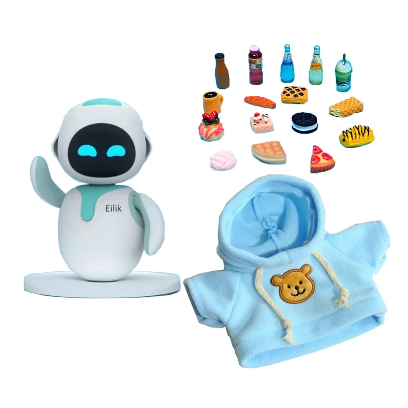 Cocok dengan Eilik Robot 1 buah baju dan 20 buah mainan Mini topi Santa (hanya termasuk pakaian dan mainan, tidak termasuk Robot)