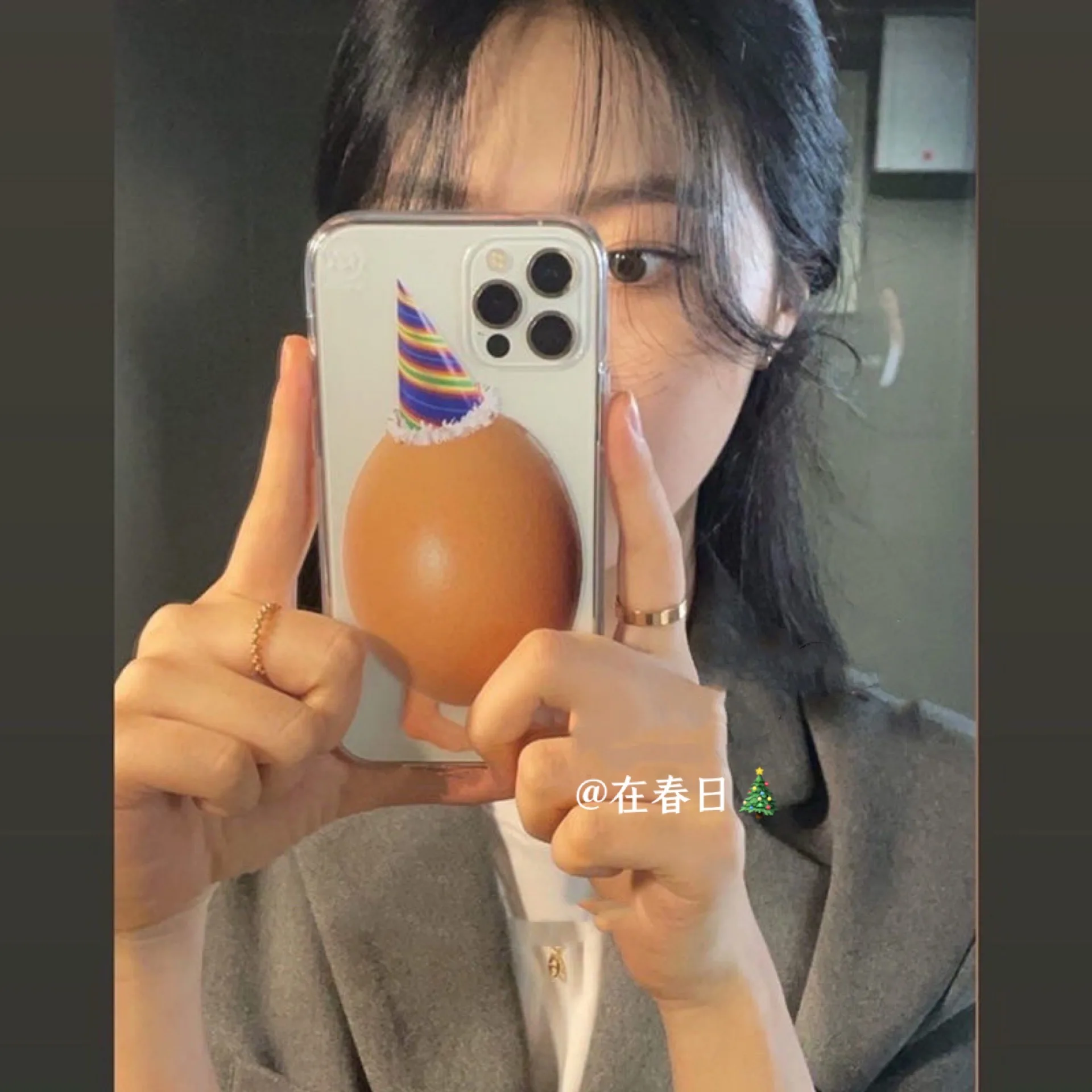 Coreano ins chapéu de natal ovo criativo personalizado caso de telefone para iphone 16 15 14 13 12 11 pro xr x max 7 8 plus mini y2k capa