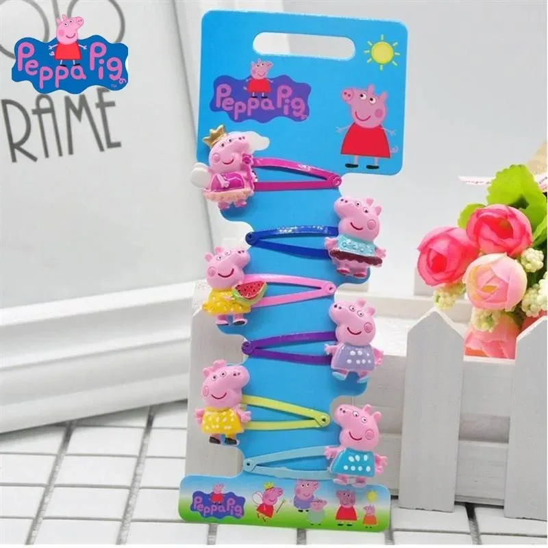 Peppa Pig Hairpins Hair Rope Children Kawaii Peppa Pig George Hairpins Hair Rope Bb Clip Girls Peppa Pig Accessories Students