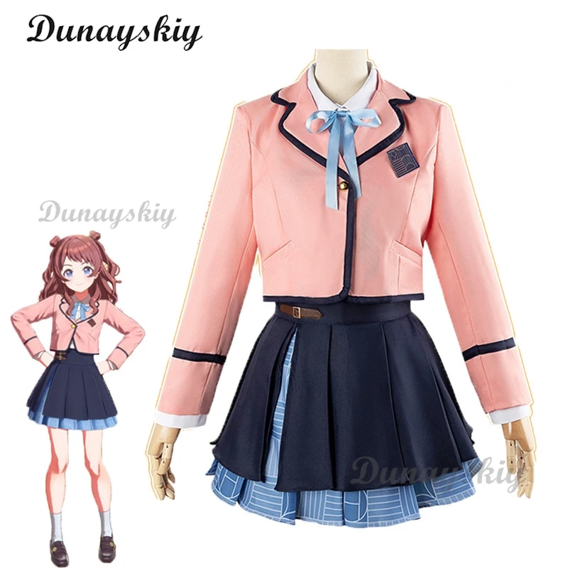 Game Saki Hanami Cosplay Costume THE IDOLM Sumika Shiun JK Uniform Ume Hanami Rinami Himesaki Misuzu Hataya School Uniforms STER