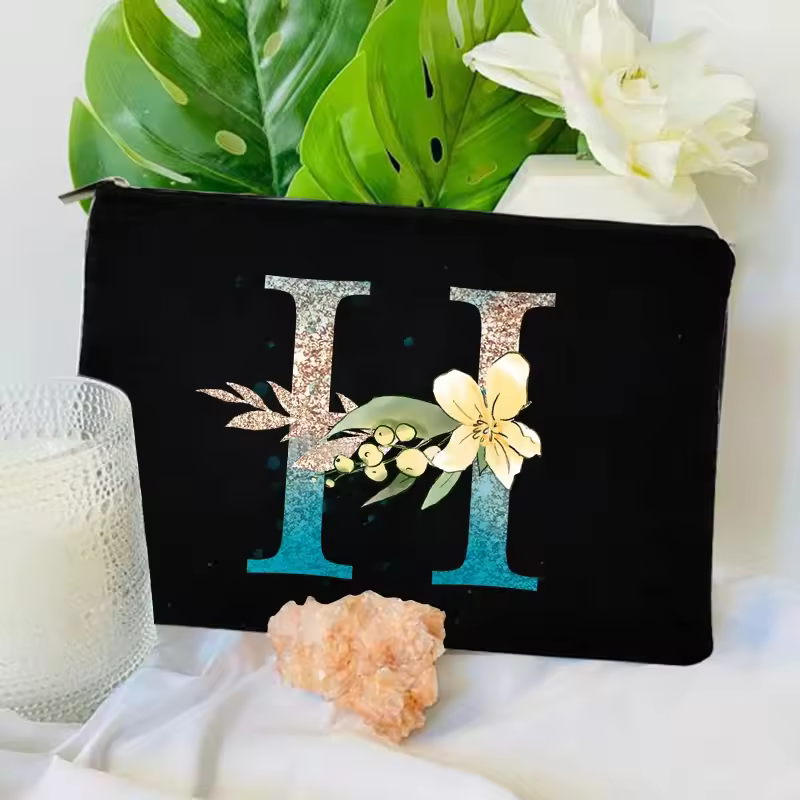 Gradient Initial Makeup Zipper Bags Fashion Travel Toilet Lipstick Pouch Bag Bachelorette Party Bridesmaid Cosmetic Clutch Purse - Image 19