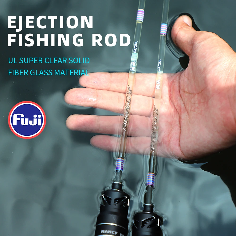 

Fishingfans Trout Rod Mini Player 1.4m UL Rod Fiberglass Fishing Tackle Solid Tip FUJI Guide Lure 1-5g Ultralight Fishing Rods