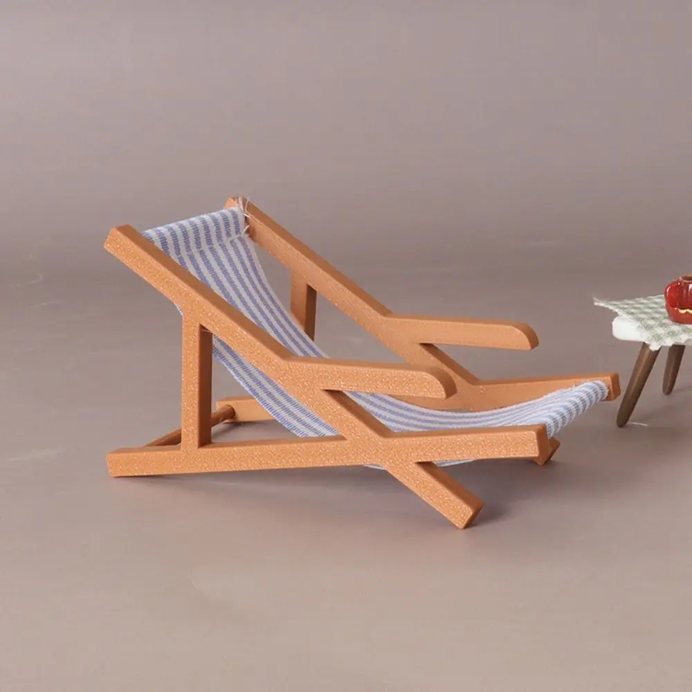 Mini 1/12 Dollhouse Sofa Chair Multicolors Plastic Foldable Beach Chair Model 9.4*4.8*5cm Camping Chair Ornament For OB11 Doll