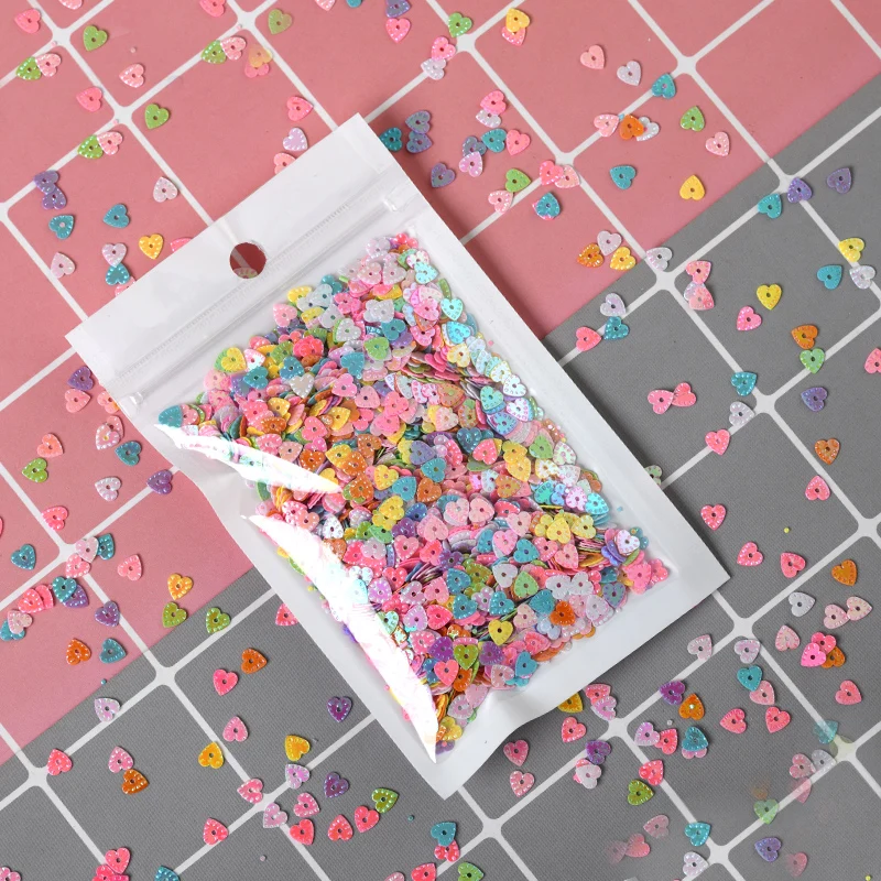 20g/Bag Love Herat 5mm PVC Confetti Glitter Sequins For Crafts Nail Art Decoration Paillettes Sequin DIY Sewing Accessories