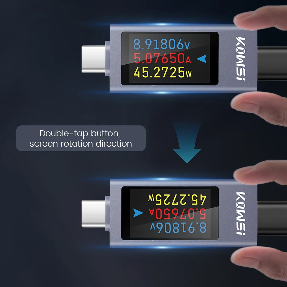 Type-c Multi-function Digital Display DC Voltage Ammeter Power Meter Cell Phone Charging Tester DC 4-30V 0-12A KWS-2301C