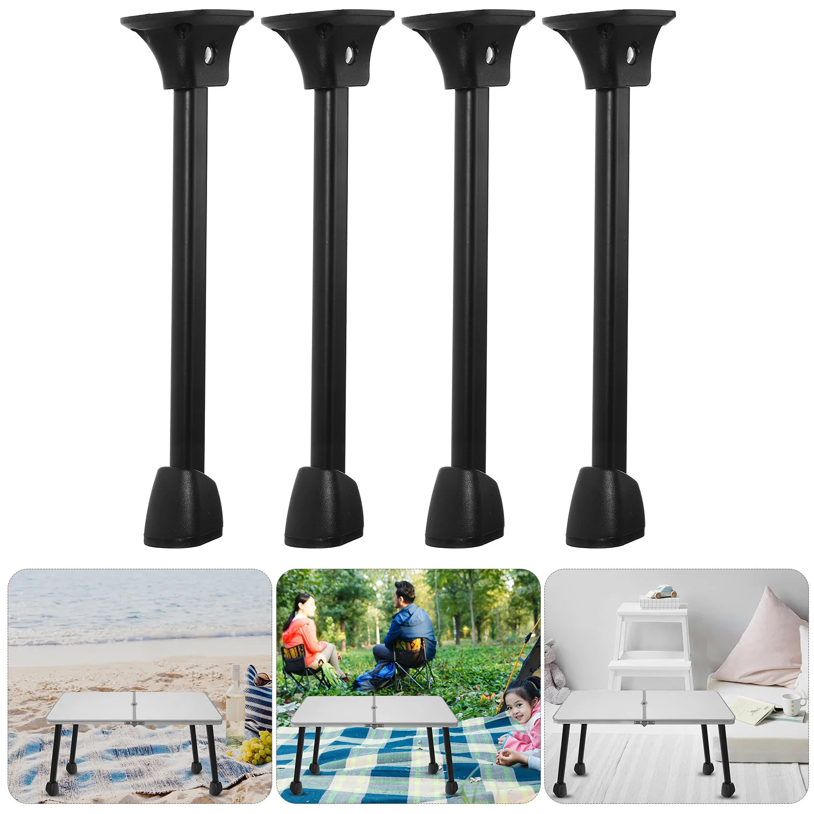 4pcs Foldable Table Legs Iron Height 100mm Furniture Replacement Laptop Coffee Dining Desk End Tables Sturdy Durable
