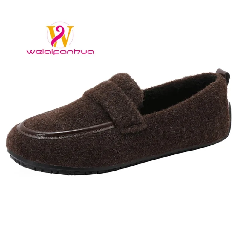New 2026 Style Suede and Plush Shoes for Women, Extra Thick Padded Cotton Shoes with Added Insulation for Warmth, Large Size.