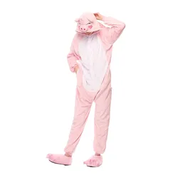 卸売漫画の動物ピンク豚onesies カバー オール パジャマ スーツパーカーパジャマ大人用ハロウィン