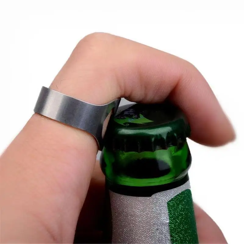 Ring Creativity Corkscrew Stainless Steel Bottle Openers Finger Ring Beer Can Openers Gadgets Cool Bar Kitchen Tools Gifts