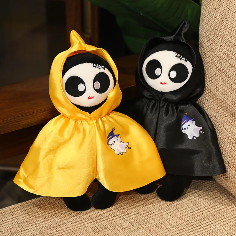 

35CM Halloween Elves Plush Toys Cute Elves Wear Cloak Stuffed Doll Suction Cup Hanging Rope Gift Kid Happy Halloween Party Decor