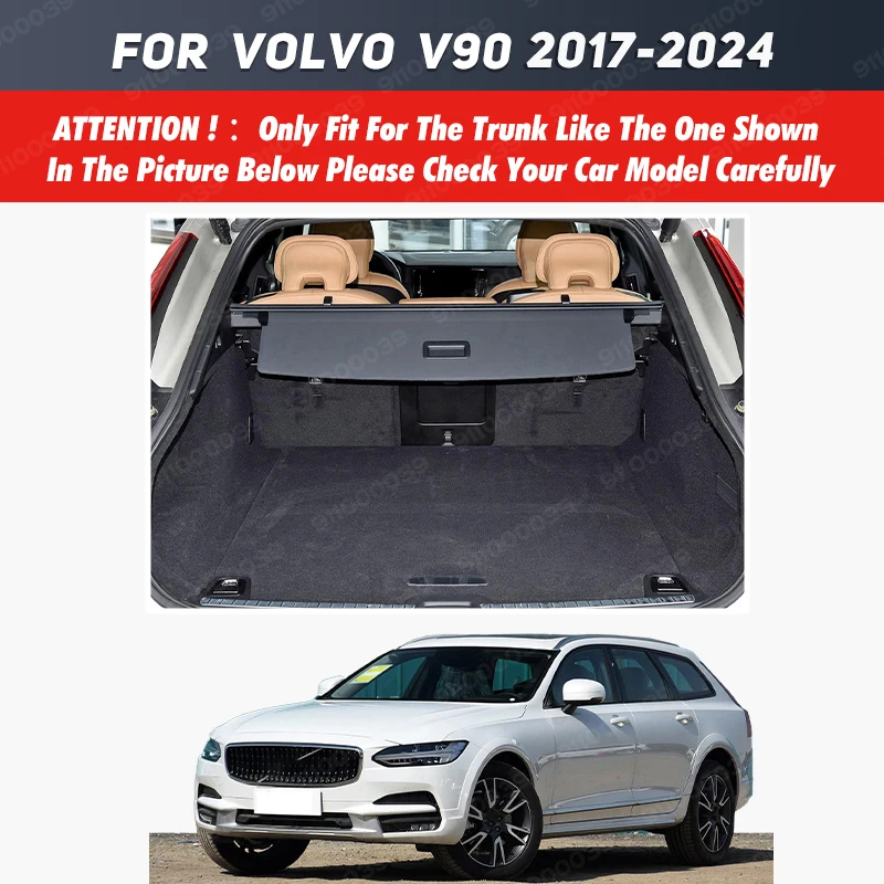 For Volvo V90 Station Wagon 2017-2024 23 22 21 20 19 Auto Full Coverage Trunk Mat Car Cover Pad Cargo Liner Interior Accessories