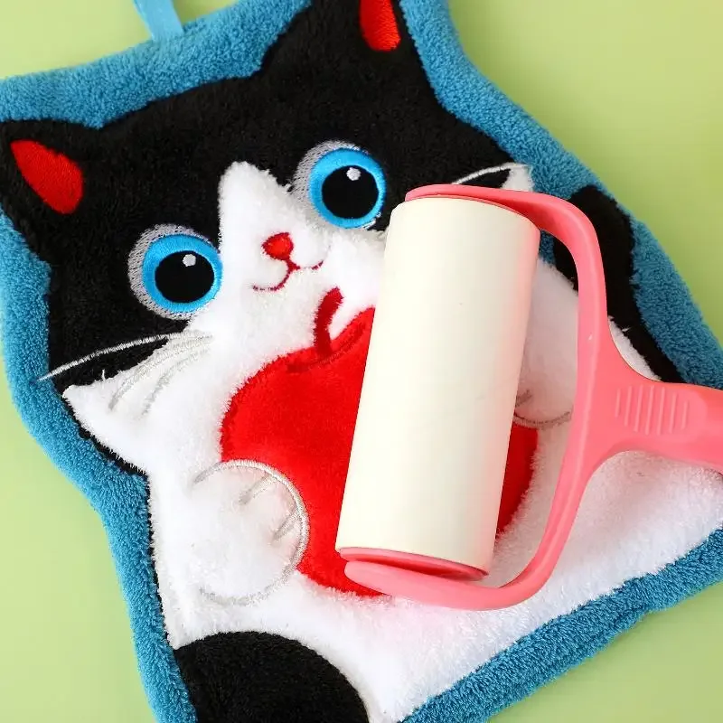 

Kawaii Cat мультфильм коралловое бархатное полотенце для рук впитывающее подвесное полотенце для ванной комнаты чистая тряпка кухонная салфетка для чистки