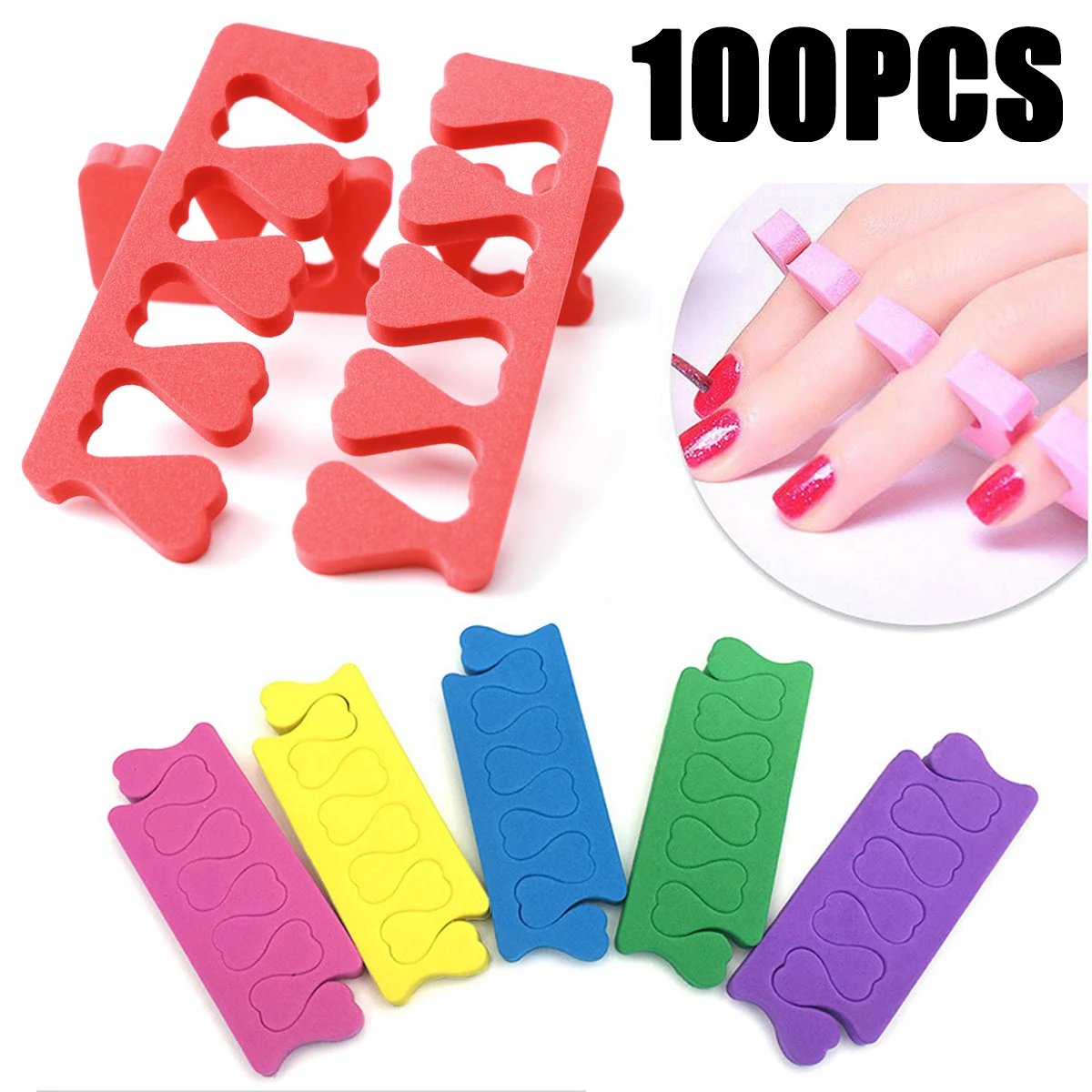 

Губка для разделителей пальцев и пальцев ног Гель-лак Красота Инструменты Маникюр Педикюр Разделитель ногтей