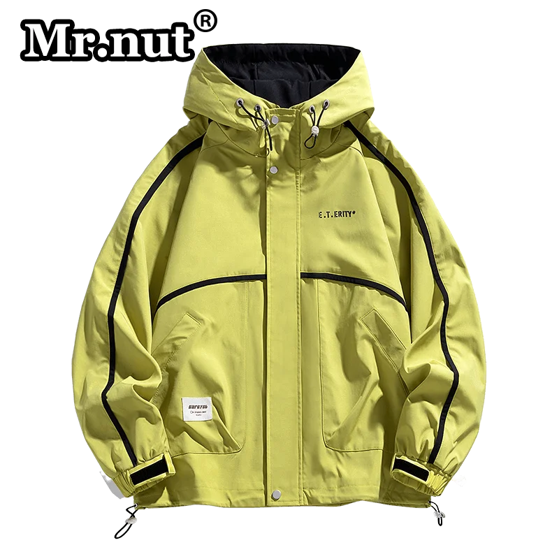 Mr.nut Fashion Windbreaker Outdoor Jacket High-Quality Male Coat Waterproof Camping Overcoat Autumn Versatile Loose Men Clothing