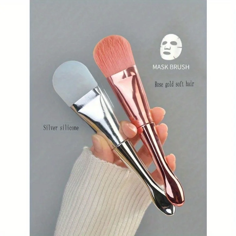 2pcs Facial Brush Tool Mask Knife Double Head Silicone Mask Brush Mud Film Apply Face Homemade Soft Film Tool Special Brush