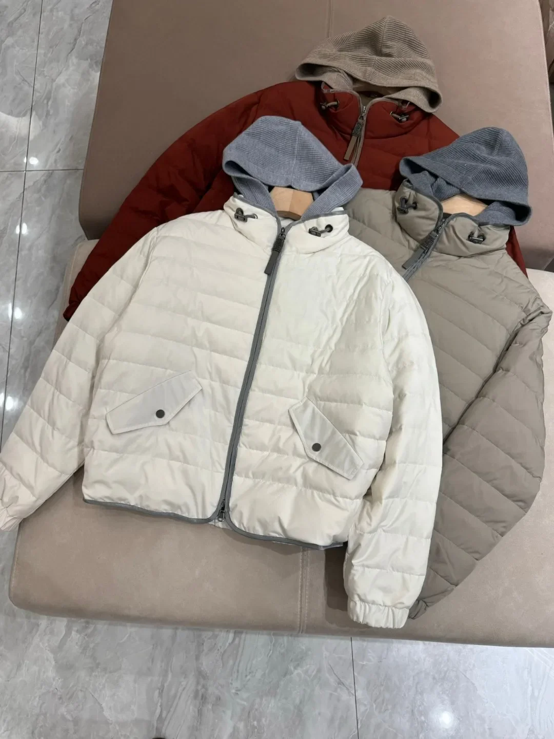 Veste à capuche en duvet d'oie pour femme, manteau à manches longues, décontracté, hiver, B * C