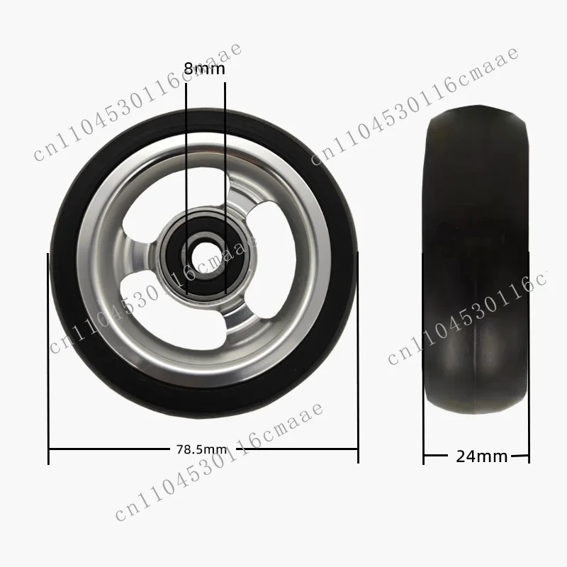 3inch Wheelchair Front Wheel Caster Accessories Aluminum Alloy Pu Tire High Speed and Wear-Resistant