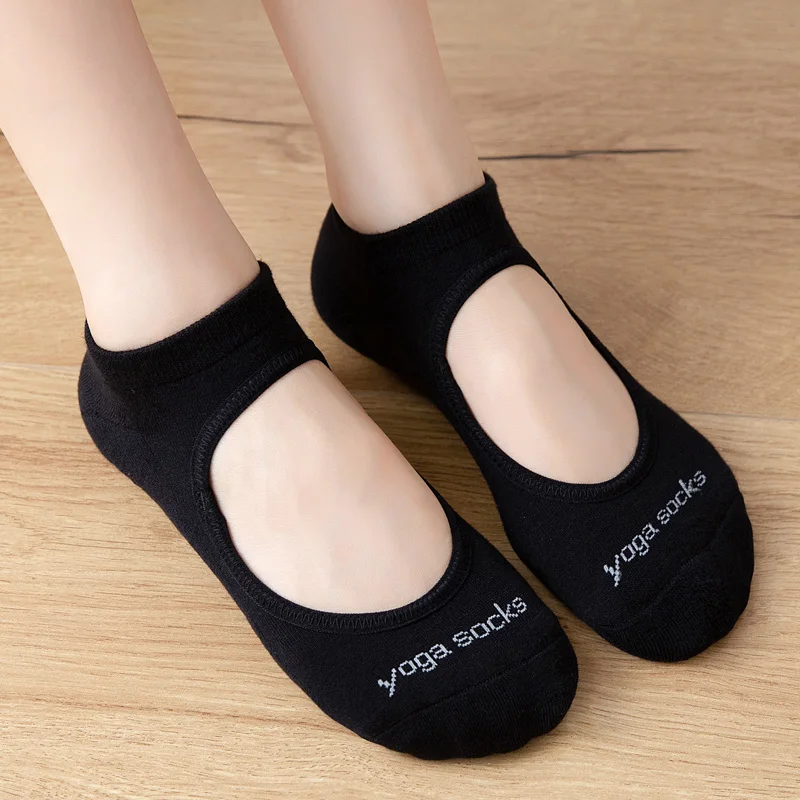 

Pilates High 2023 Women Socks Backless Quality High Elasticity Anti-Slip Yoga Sock Cotton Ballet Sports Dance Slipper Grip Sock