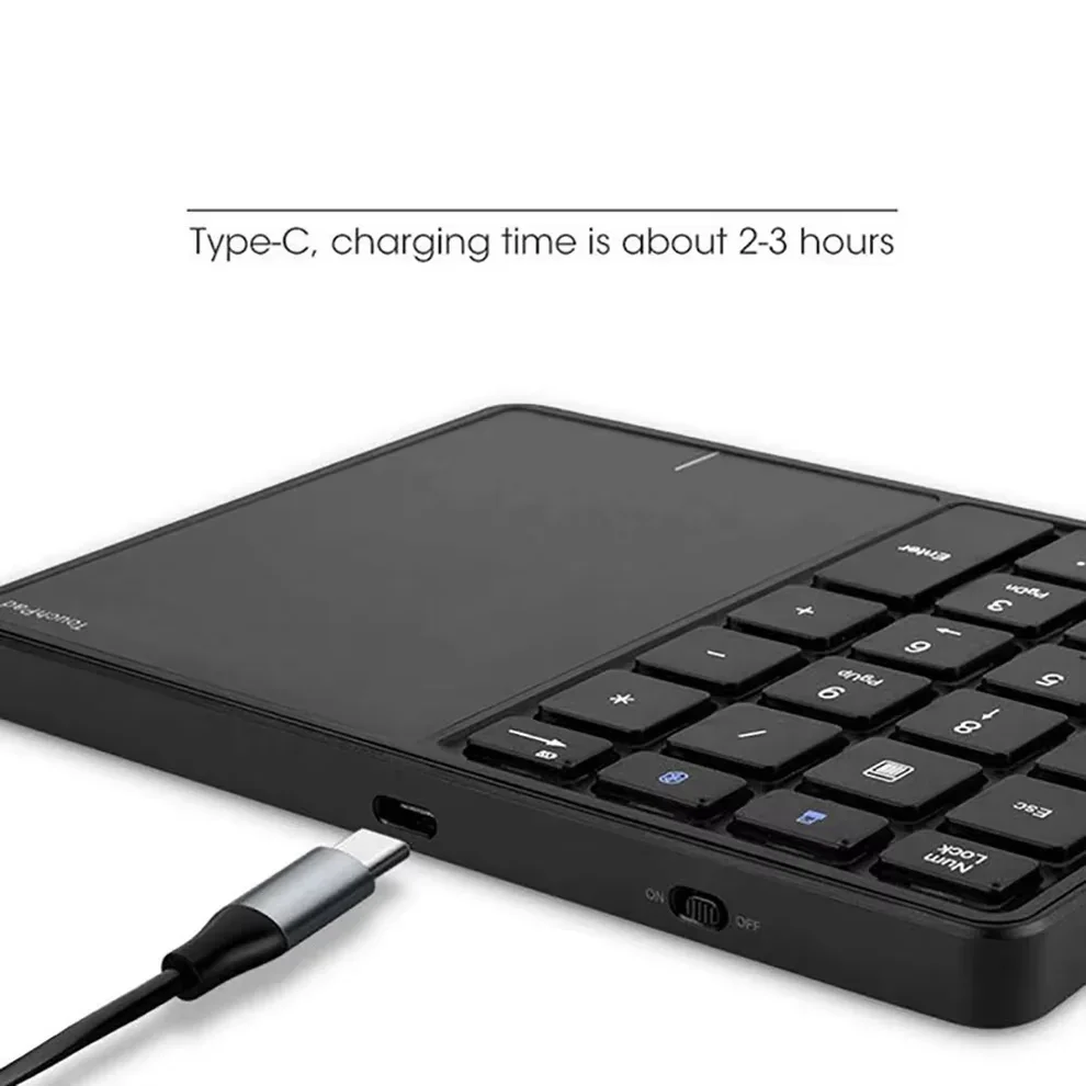 2.4G Wireless Bluetooth Numeric Keypad with Touchpad 22 Keys Rechargeable Number Keyboard for Laptop Windows iOS Mac