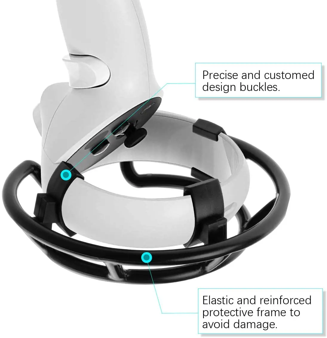 Para Orzero Anti-Shock Controller Frame Capa Protetora Compatível para Meta Quest 2, Oculus Quest 2, Oculus Quest, Rift S VR - B