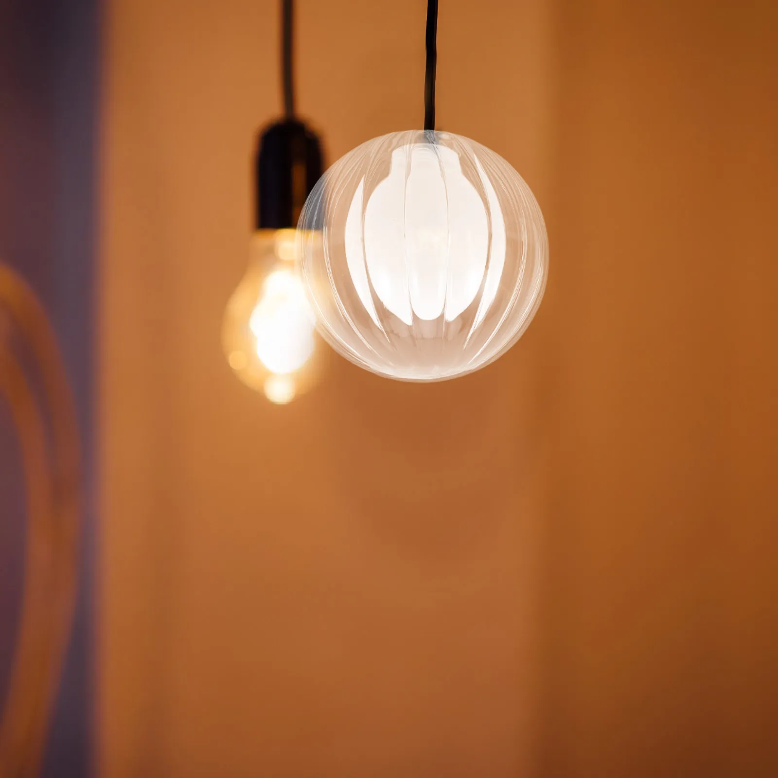 

Glass Globe Replacement Double Layer Transparent Glass Lampshade 3.73 Inch Opening for G9 Bulb Pendant Ceiling Lights Easy DIY