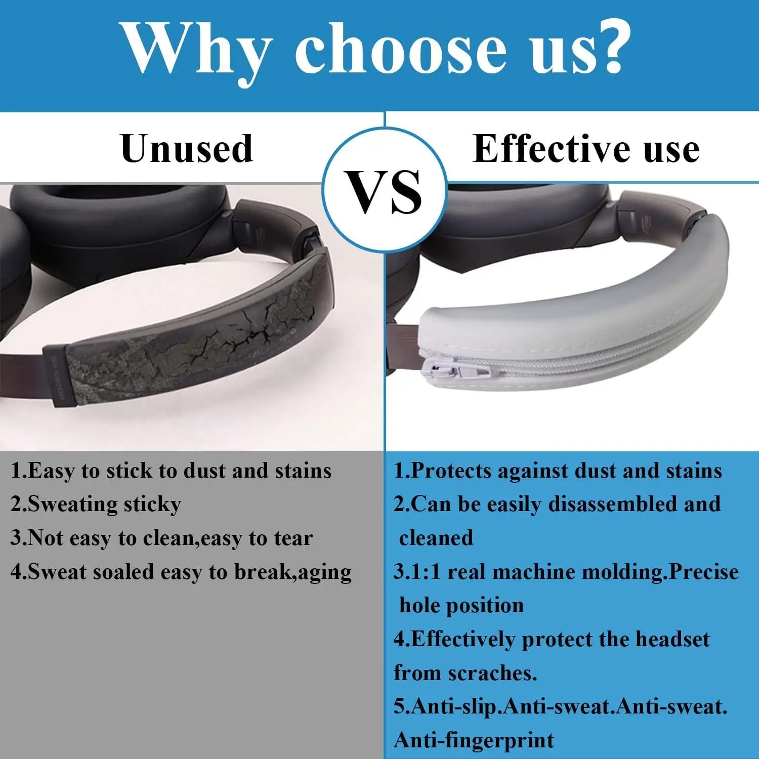 Earpads & Headband Cover for Technics RP-DJ1200 DJ 1200 DJ1210 DJ1205 Headphone Replacement Ear Pads Cushions Cover Foam