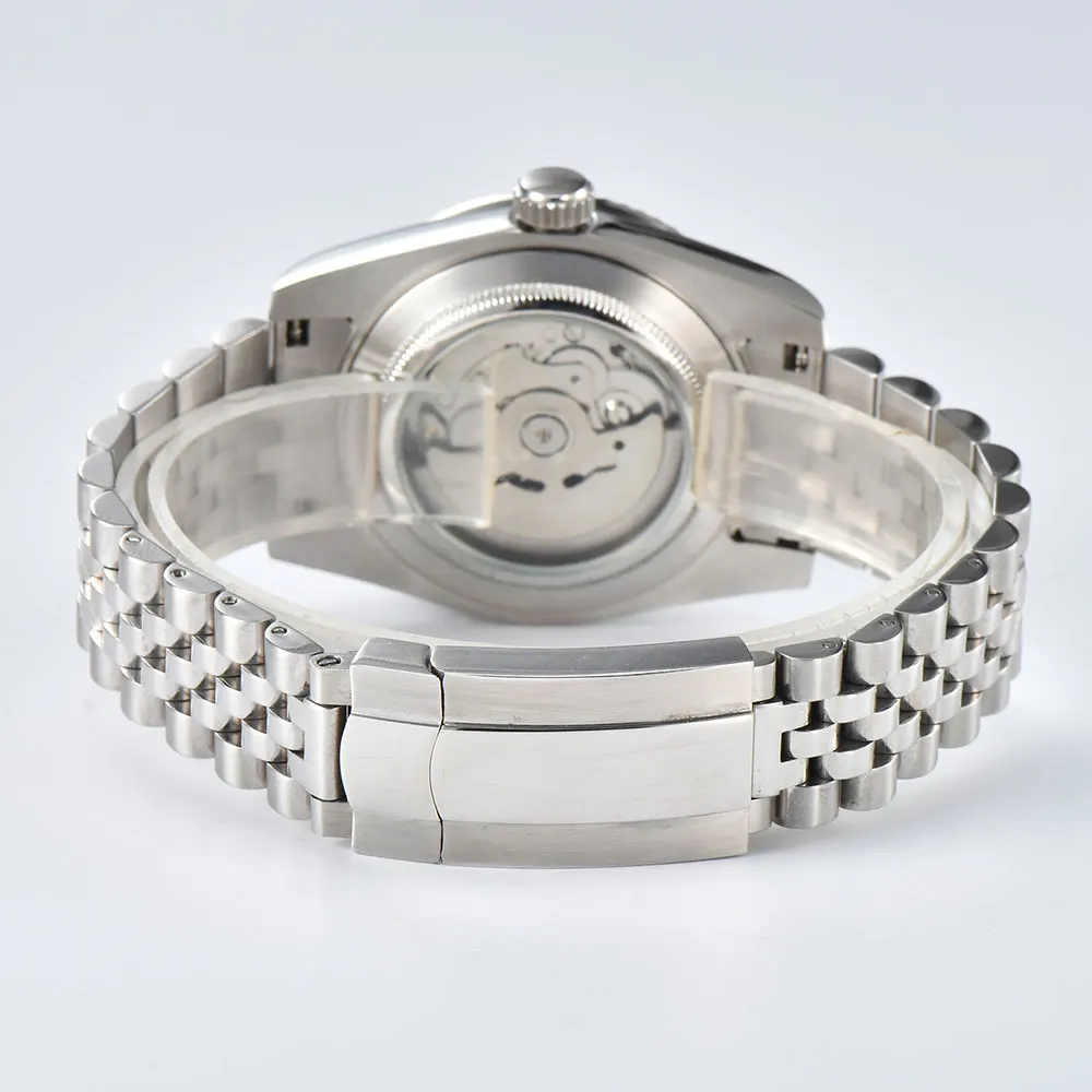 NH35A ساعة ميكانيكية للرجال 36 مللي متر/39 مللي متر مزمر الحافة الياقوت كريستال أسود أزرق أخضر أحمر وردي الهاتفي الأخضر مضيئة مقاوم للماء