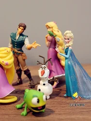 Disney Frozen Elsa Olaf Rapunzel Winnie tiger Mickey Minnie Donald Duck Goofy Doll Gifts Toy Model Anime Figure Collect Ornament