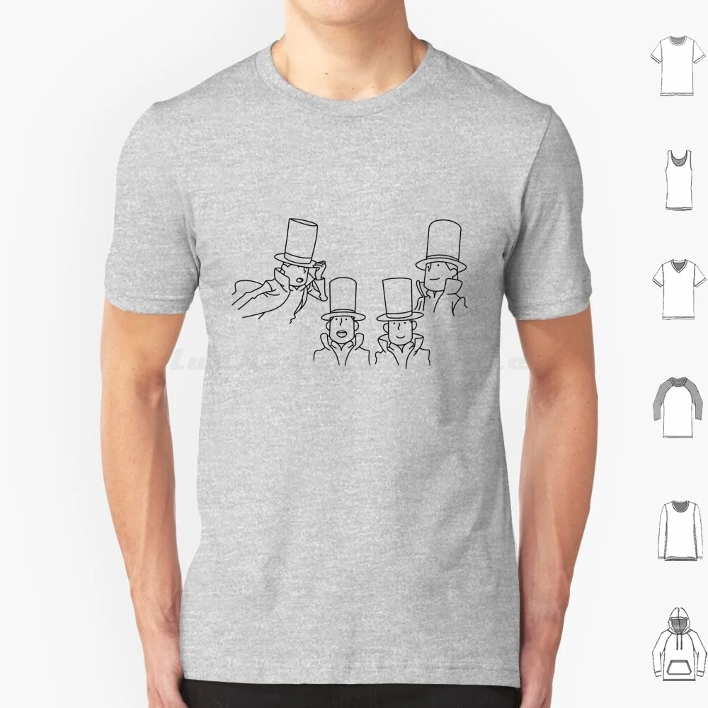 Concept Art Professor Layton T Shirt Big Size 100% Cotton Concept Art Professor Layton Layton Luke Flora Emmy Curious Village