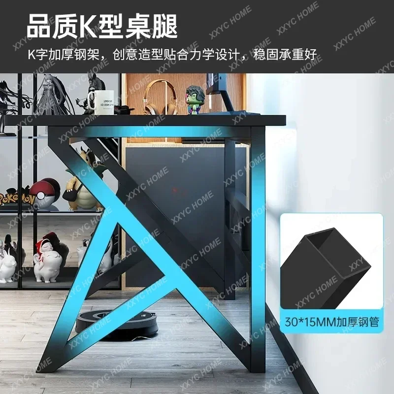 Modern Writing Computer Desk, 47inch Heavy Duty Study Desk with Z-Shaped Metal Leg, Luxury Simple Home Office Computer Desk