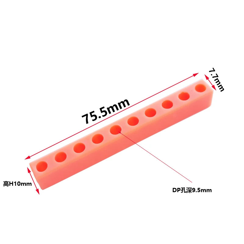 10pcs/bag TPR 10 Holes Screwdriver Hole for H4.0 4mm screw driver bits Hex Shank Bit soft Holder Plastic Head Storage Case Tool