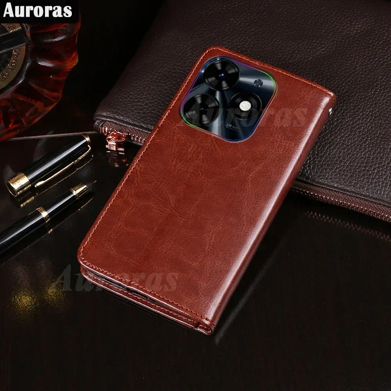 

Auroras For Tecno Spark 20 Pro Flip Cover Leather Wallet Insertable Card Shell For Tecno Spark 20C Phone Case