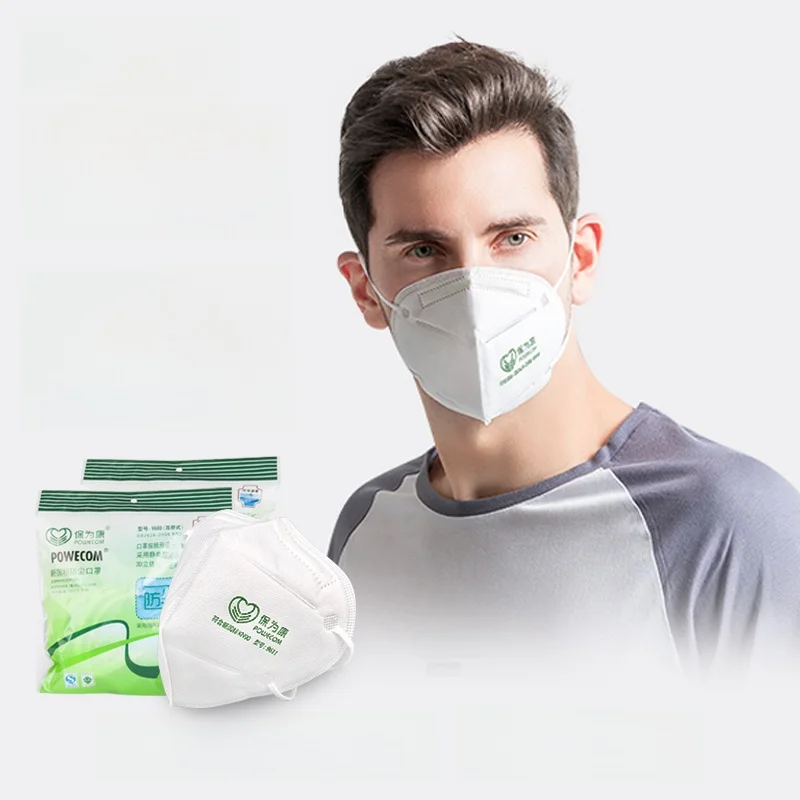 Mascarilla desechable Powecom Kn90 antipolvo y transpirable, protección industrial contra el polvo y la niebla para adultos en entornos urbanos