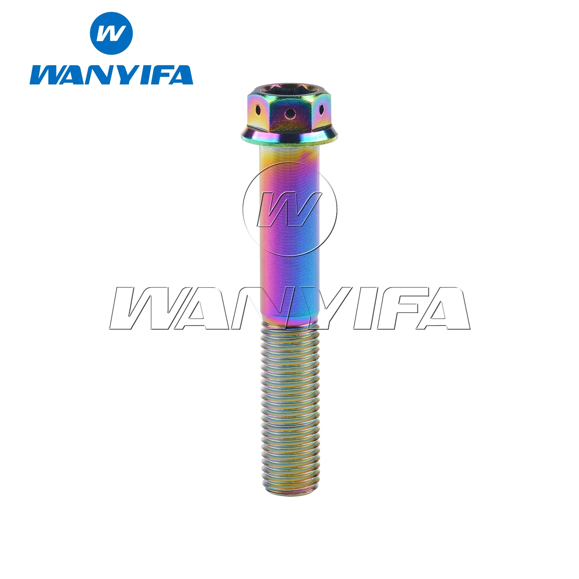 Wanyifa Titanium Bolt M10x20~90mm Pitch1.25/1.5mm Flange Allen Key Head Screw for Motorcycle Calipers Refitted