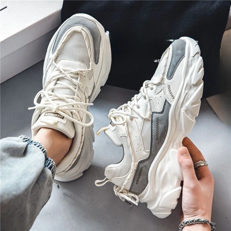 أحذية رياضية صيفية جديدة متعددة الاستخدامات بنعل سميك للرجال، أحذية شبكية خفيفة الوزن قابلة للتنفس، كاجوال مريحة لزيادة الارتفاع #5